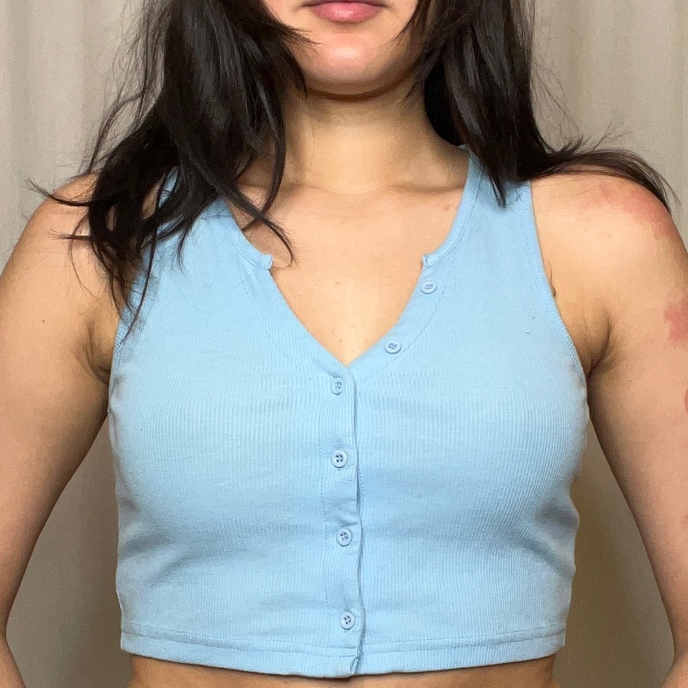Shein Crop Top - Blue - y2k